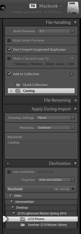 Import setting